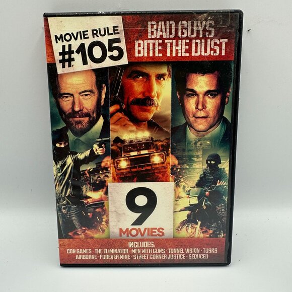 Movie Rule 105 Bad Guys Bite The Dust 9 Movies Film Set Over 14 Hrs R DVD - Picture 1 of 3